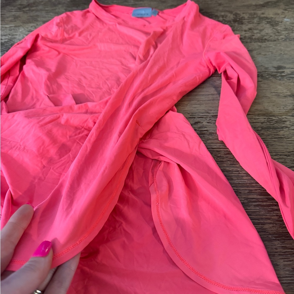 Athleta Bright Coral Long Sleeve Tee - Picture 4 of 7